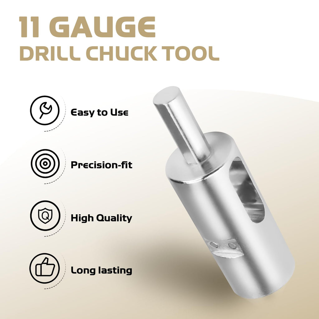 11 Gauge EZ Twist Ties Drill Chuck, Heavy Duty Fence Wire Twisting Tool