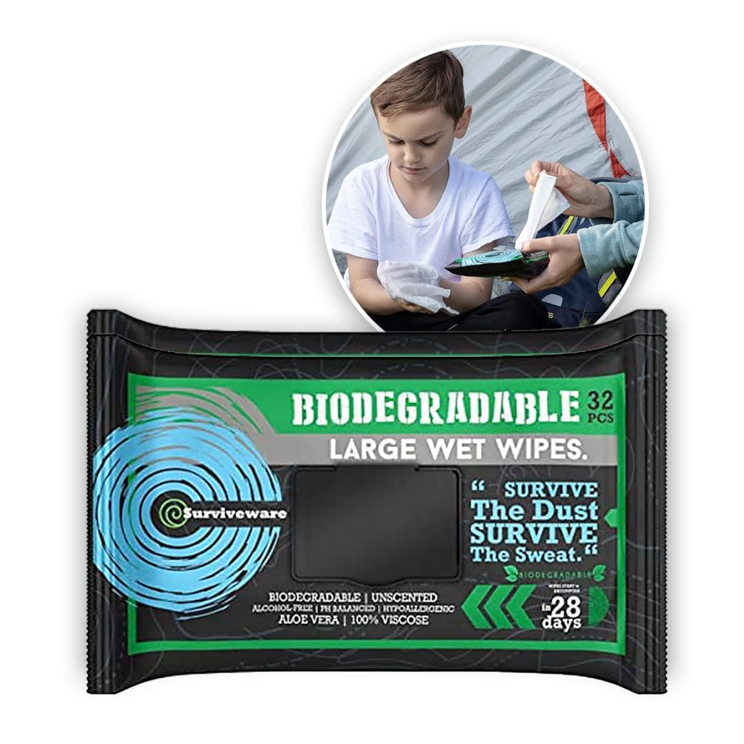 Biodegradable Wipes Men or Women - Shower Wet Wipes