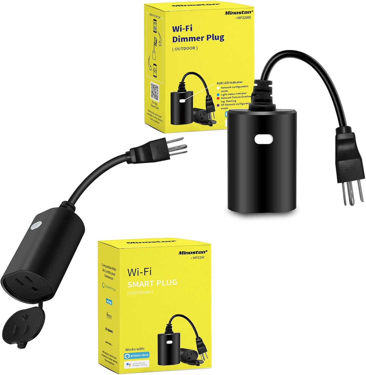 Heavy Duty Smart Plug, Wi-Fi Outdoor Smart Plug, Dimmer Plug Compatible with Alexa, Smart Life, Google Home