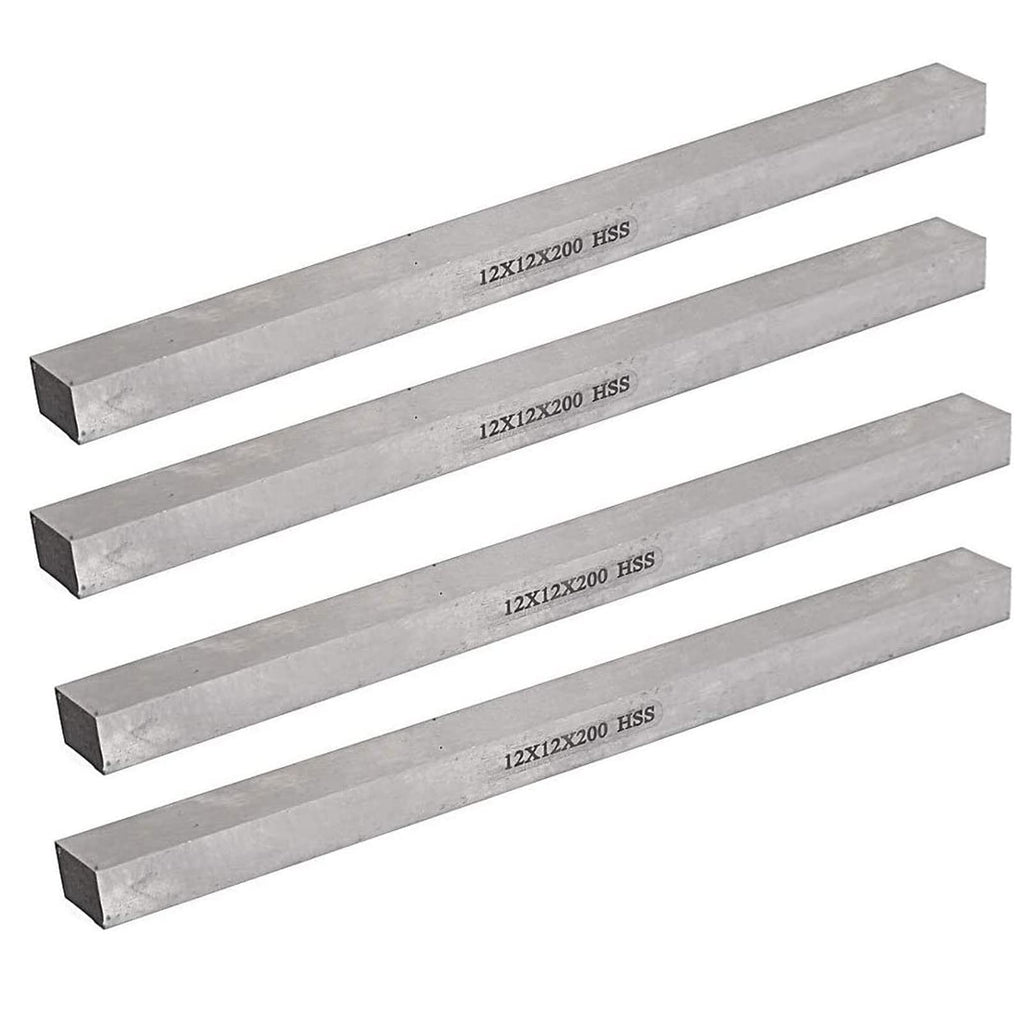It Works Great 4pcs HSS Lathe Tool Bit 12mm x 12mm x 200mm, Square Lathe Turning Tool Blanks