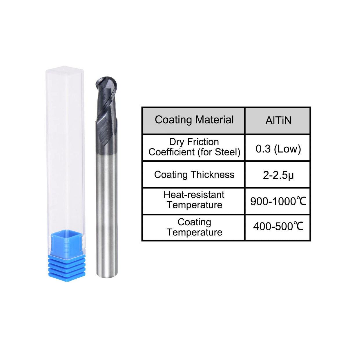 uxcell Ball Nose End Mill 3mm Tip Radius Solid Carbide AlTiSin Coated CNC Router Bits 2 Flute Spiral Milling Cutter HRC45 with 6mm Shank 100mm (4-inch) Length