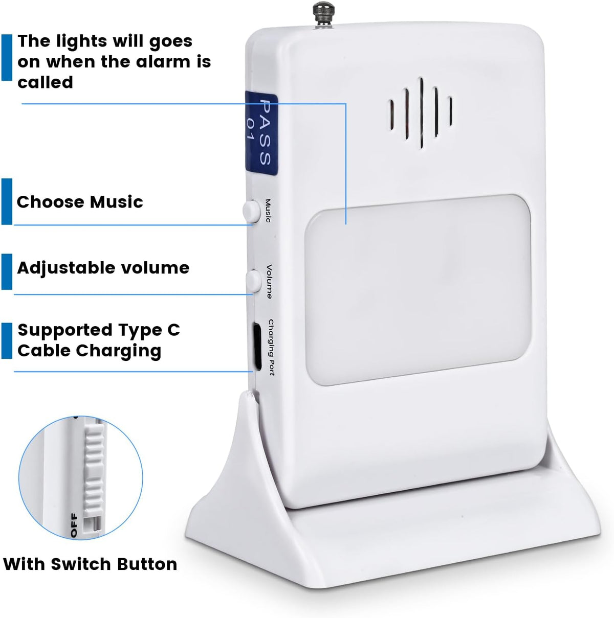 Bed Sensor Pad & Pager Bed Alarm for Elderly Dementia Patients – Fall Prevention Sensor with Pressure Motion