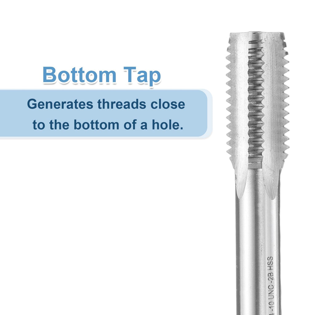uxcell Hand Bottom Tap 3/4-10 UNS 2B Thread Bottoming Style Threading Tap