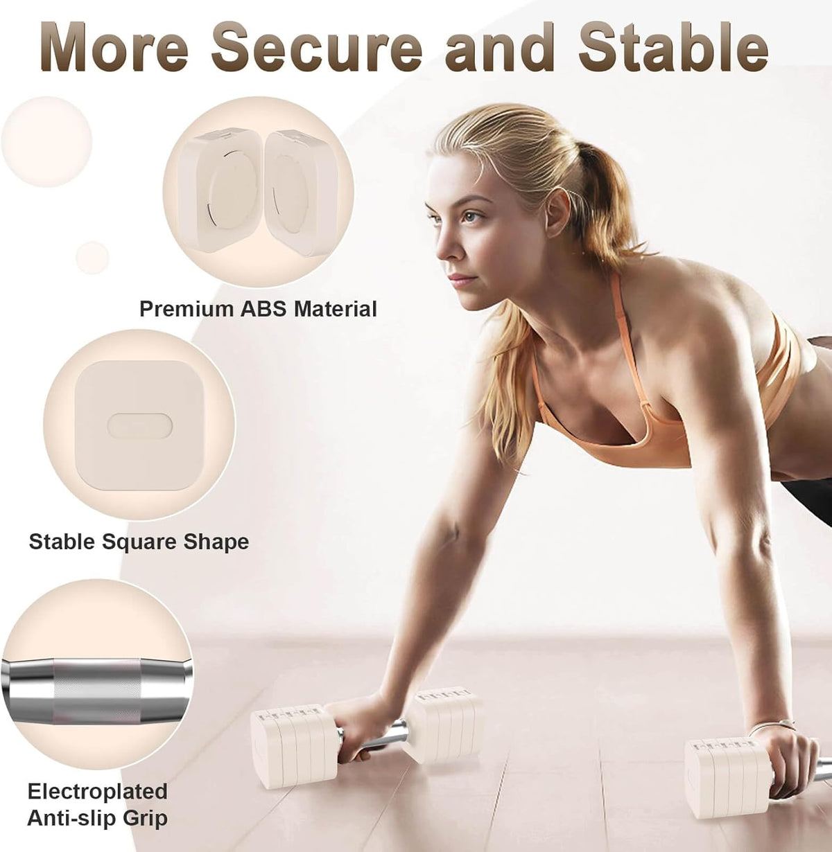 30.8LB Adjustable Dumbbell Set, Each Adjustable Weight Dumbbell with 6 Levels 4.4/6.6/8.8/11/13.2/15.4lb, Hand