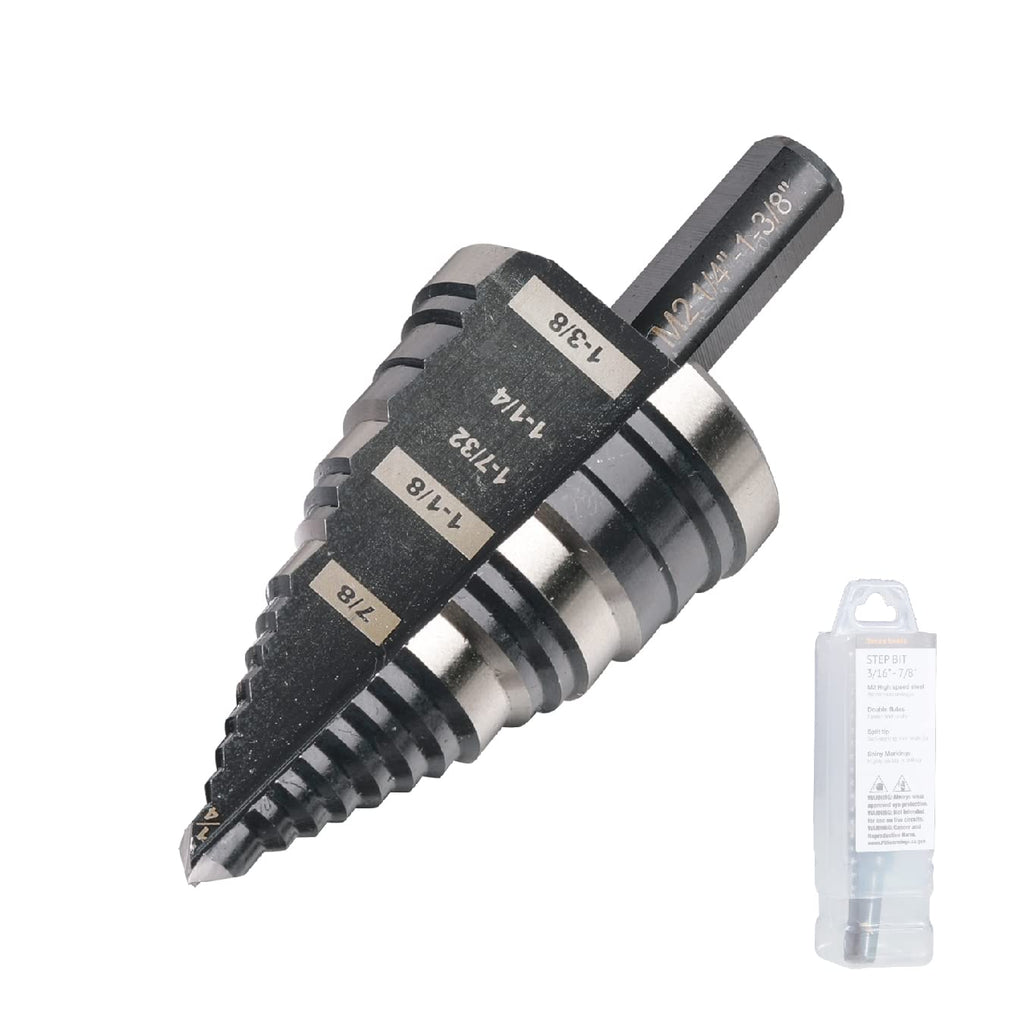 1/4"-1-3/8" M2 Step Drill Bit Unibit for Hole Drilling 5 Sizes