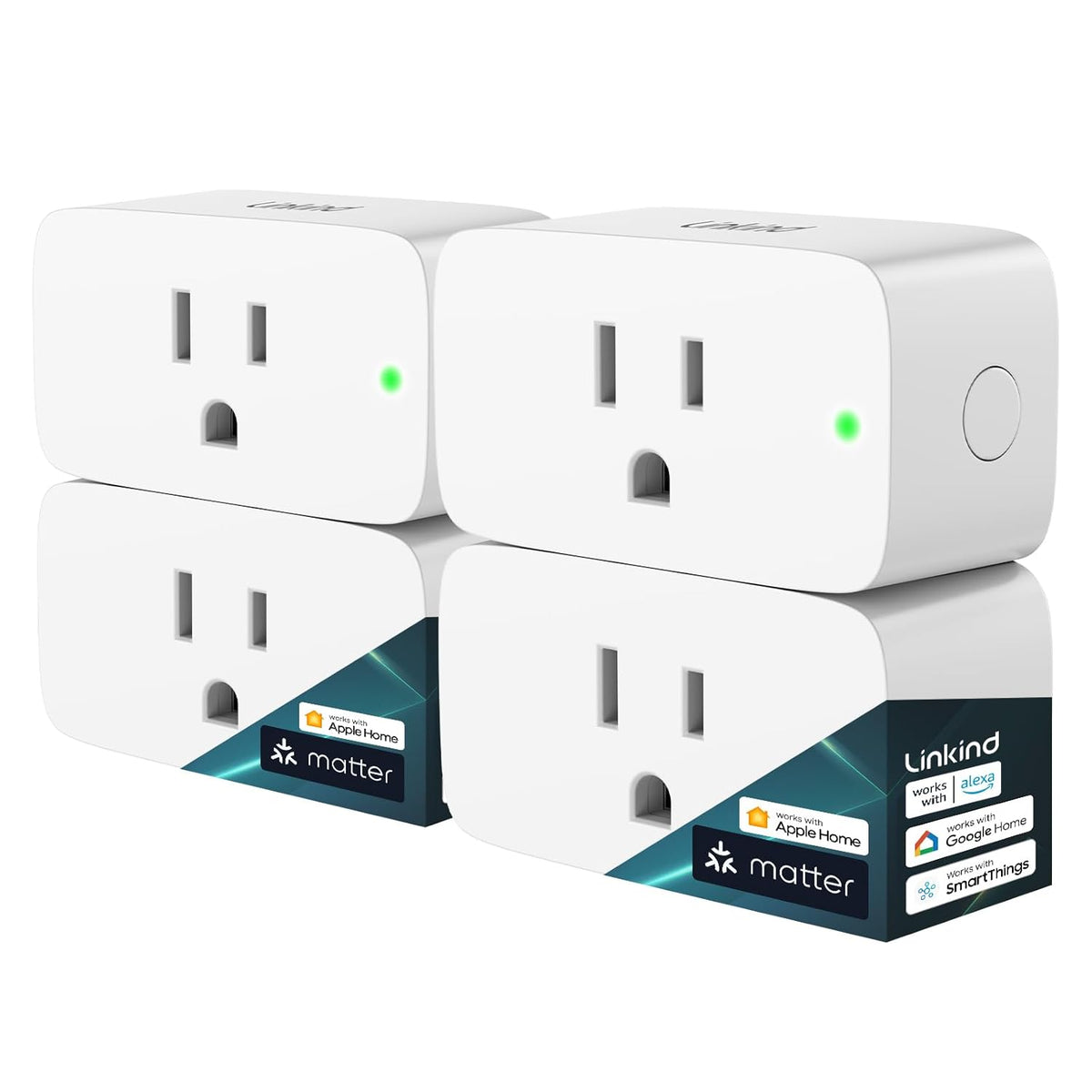 Matter Smart Plug, Work with Apple Home, Alexa, Siri, Google Home | Smart Outlet Timer & Schedule, Smart Home