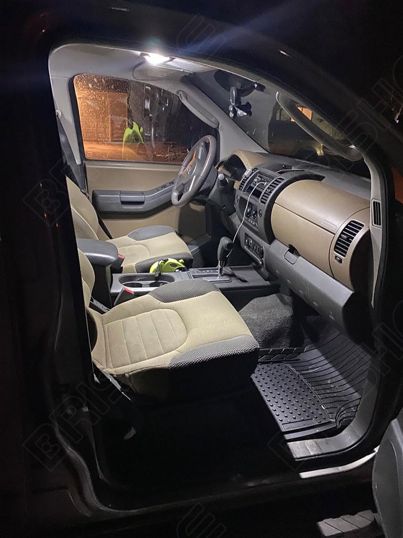 BRISHINE White LED Interior Lights Kit for Nissan Titan/Titan XD 2016 2017 2018 2019 2020 2021 2022 Super Bright 6000K LED Interior Light Bulbs Package + License Plate Lights and Install Tool