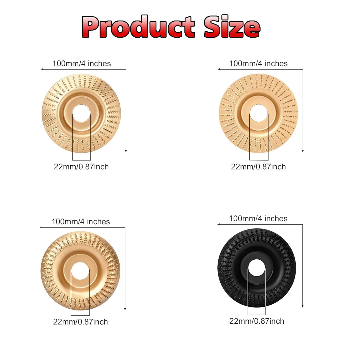 4PCs Angle Grinder Wood Carving Grinding Disc Set