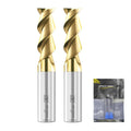 SPEED TIGER Carbide Square Nose End Mill with ZrN Coating - 2 Flute - IAE5-1/4 2T-ZrN (2 Pieces, 1/4")- for Milling Aluminum Applications – Mill Bits Sets for DIYers & Professionals