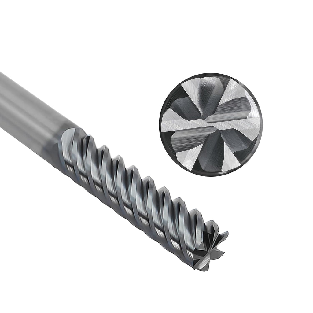 Tools Carbide End Mills,6 Flute Square Milling Cutter，High Helix Angle for High Hardness Steel Finshing Milling Processing - 1/4 Shank (1/4-2.5" 1PCS)