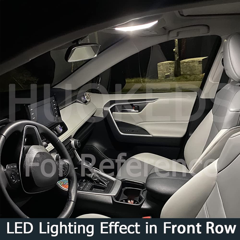 HUOKEDS 15pcs Sienna Interior LED Lights Replacement for 2011 2012 2013 2014 2015 2016 2017 2018 2019 2020 2021 Toyota Sienna 6000K Super Bright White interior LED bulbs package + Installation Tool
