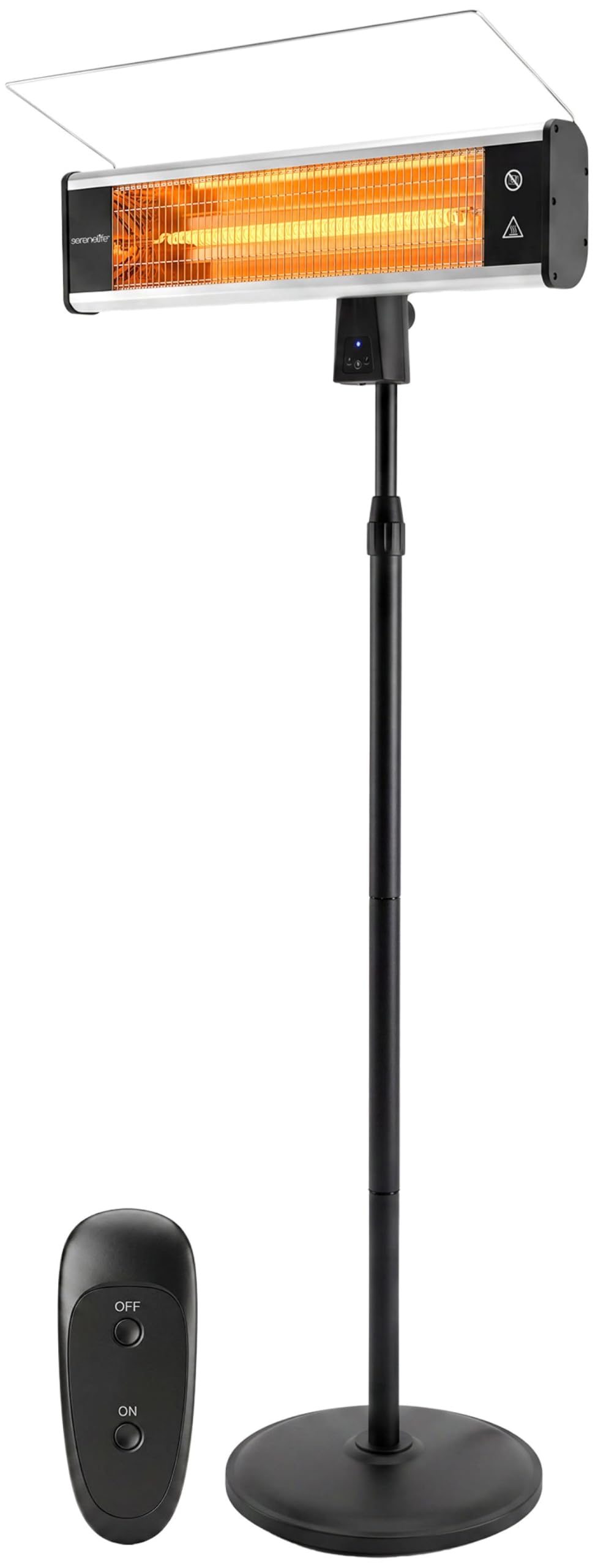 Infrared Patio Heater, Electric Patio Heater for Indoor/Outdoor Use, Portable Stand Heater with Remote Control, 1500