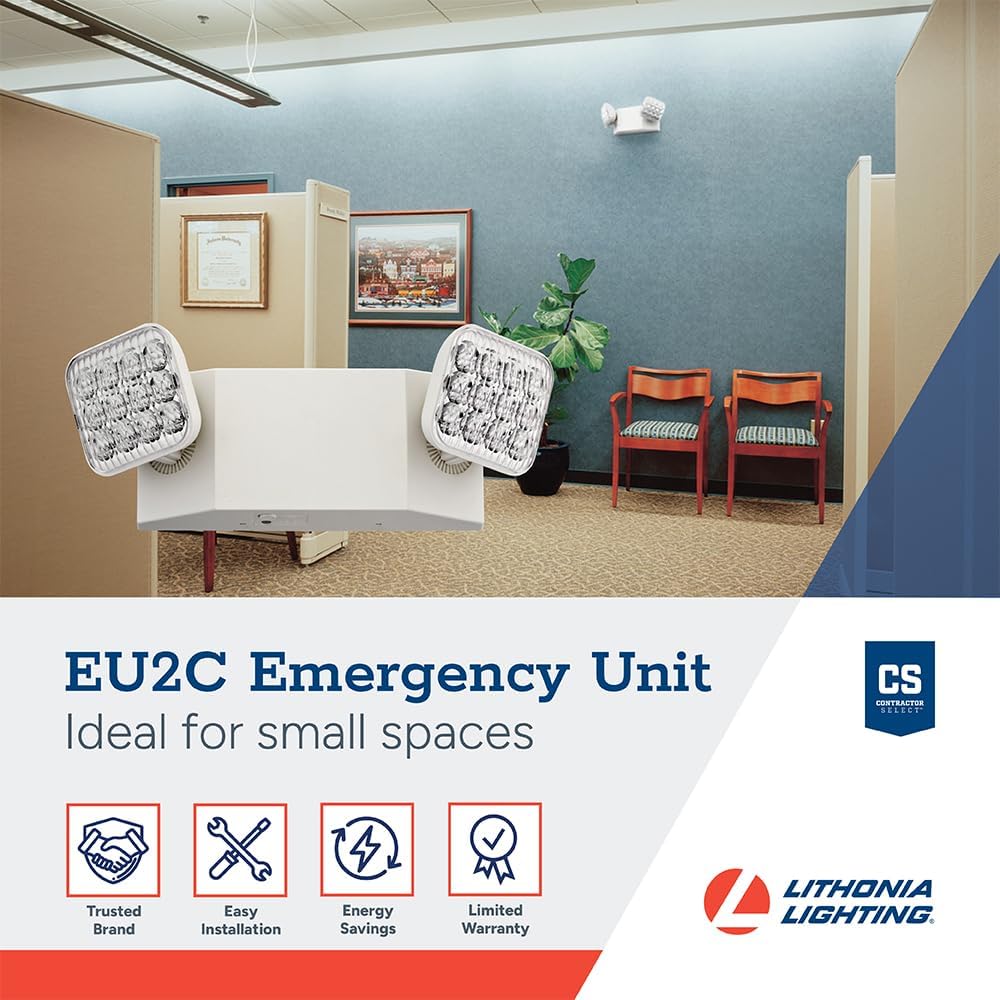 Lithonia Lighting Basics LED Emergency Light, Adjustable Heads 120/277V 4Pk