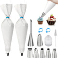Reusable Piping Bags and Tips Set - 16inch Pastry Bags for Cake Decorating, Cupcakes, Cookies | Durable Cotton