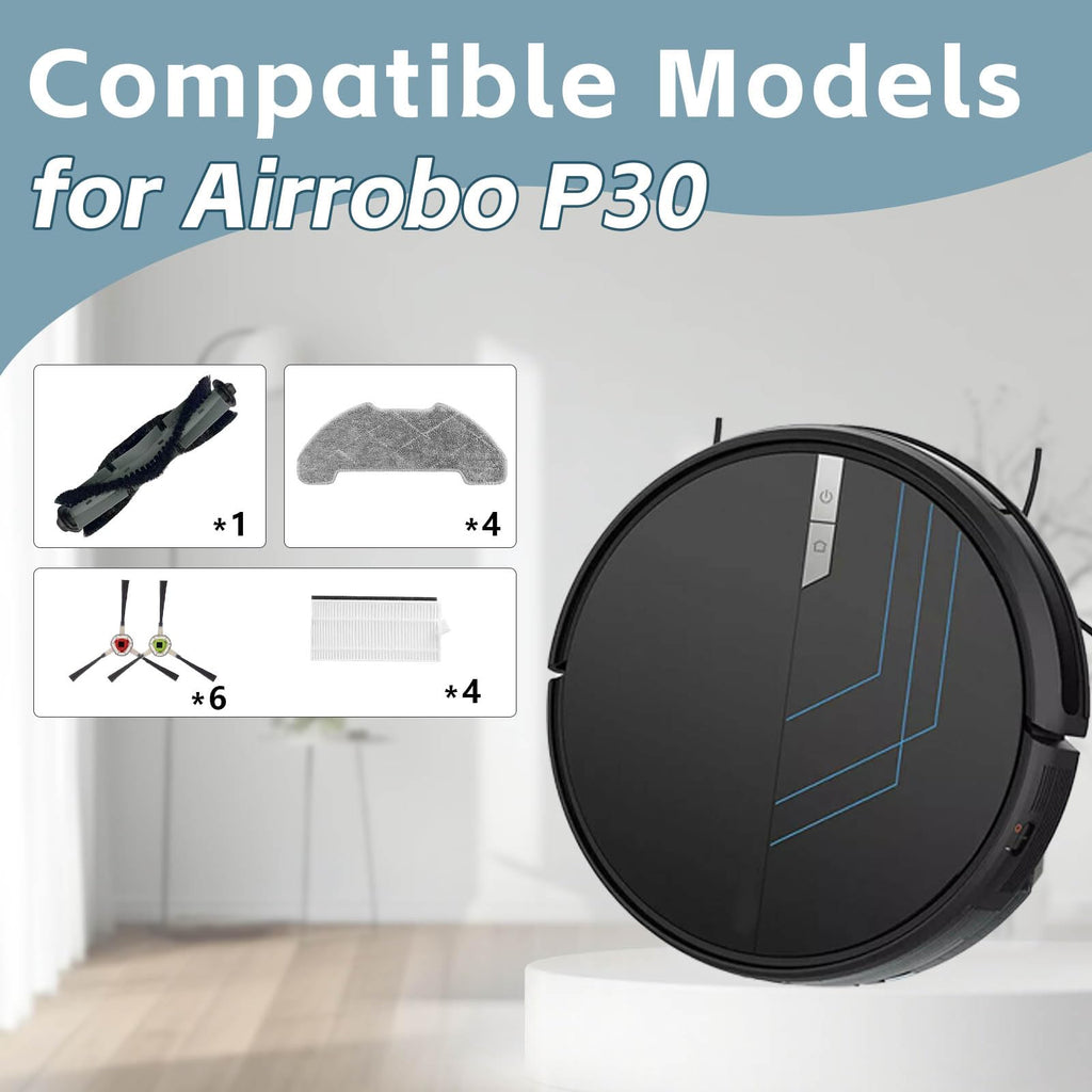 16 Pcs Replacement Part Kit for Airrobo P30 Vacuum Cleaner