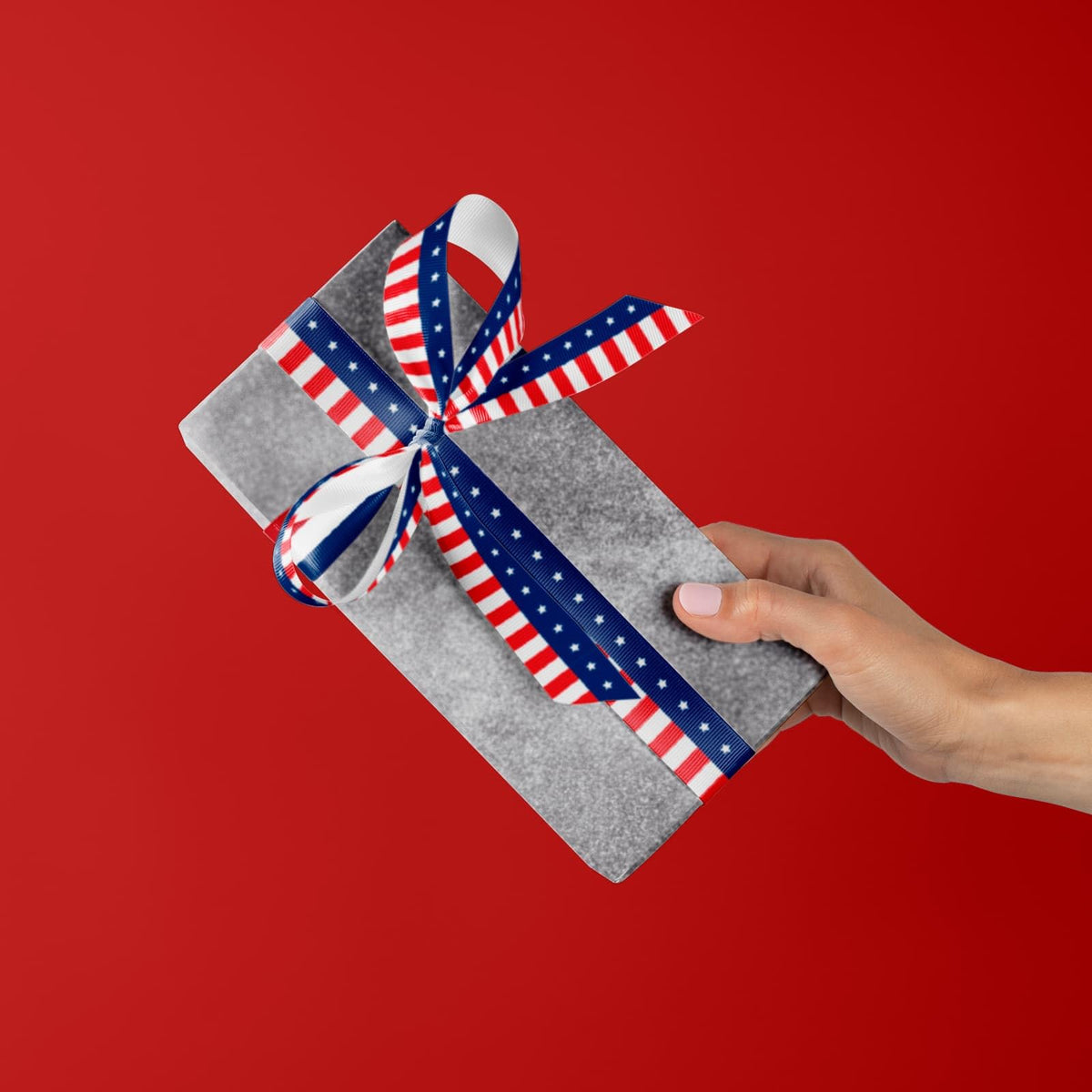Patriotic Ribbon 10 Pack 3/8" Grosgrain 4th of July Red White Blue Star USA American Flag Ribbons for Craft