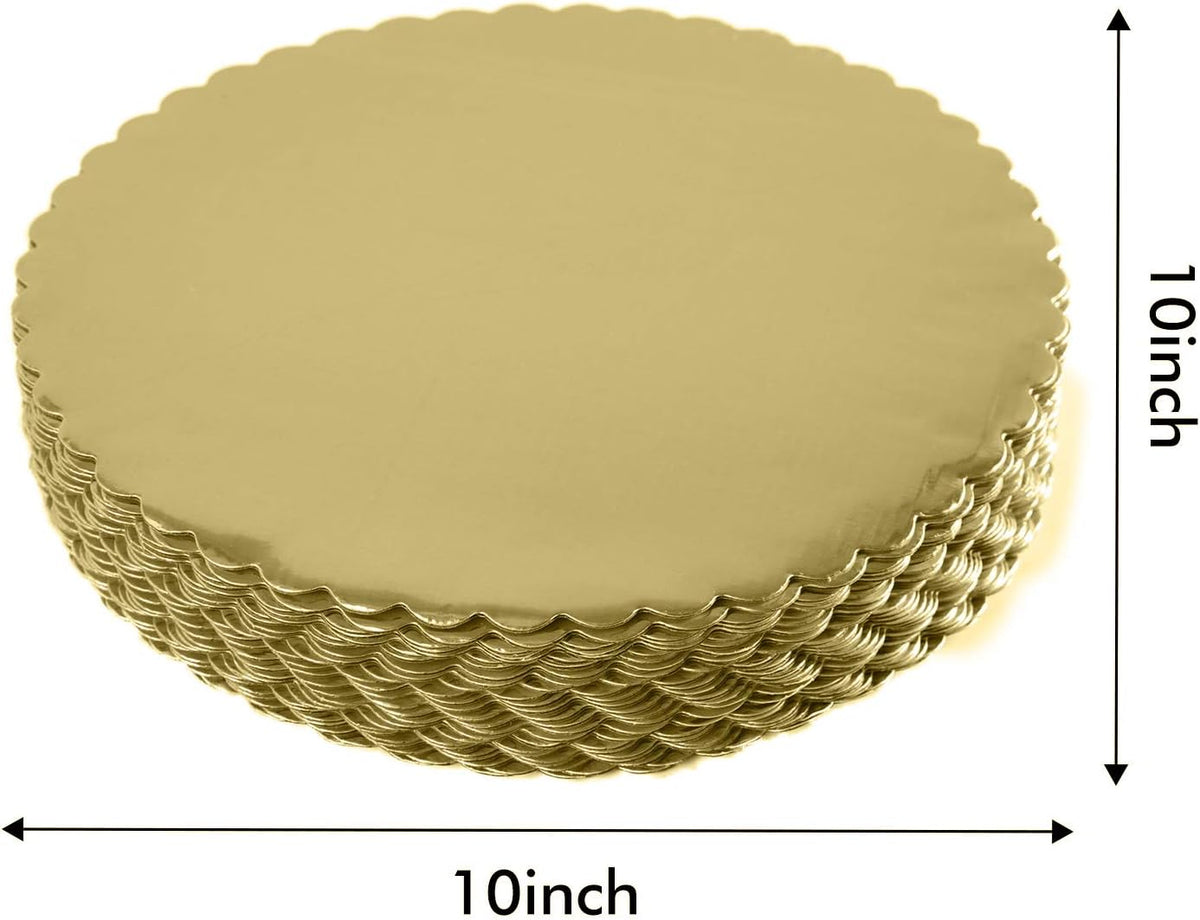 [25pcs] 10" Gold Cakeboard Round,Disposable Cake Circle Base Boards Cake Plate Round Coated Circle Cakeboard Base