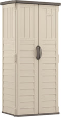 Vertical Outdoor Storage Shed with All-Weather Construction, Vanilla