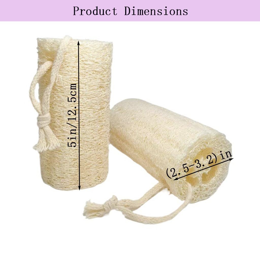 Natural Loofah Exfoliating Body Scrubber,3 Pack