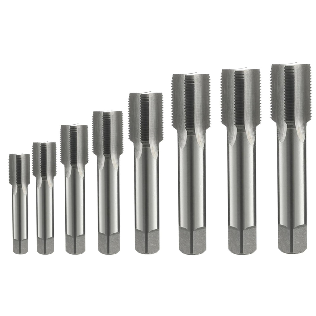 Left Hand Straight Flute Thread Tap Machine Tap HSS (High Speed Steel) Threading Tapping Repair Tools DRINYOUNG (8pcs：5/8-20 - 1"-18)