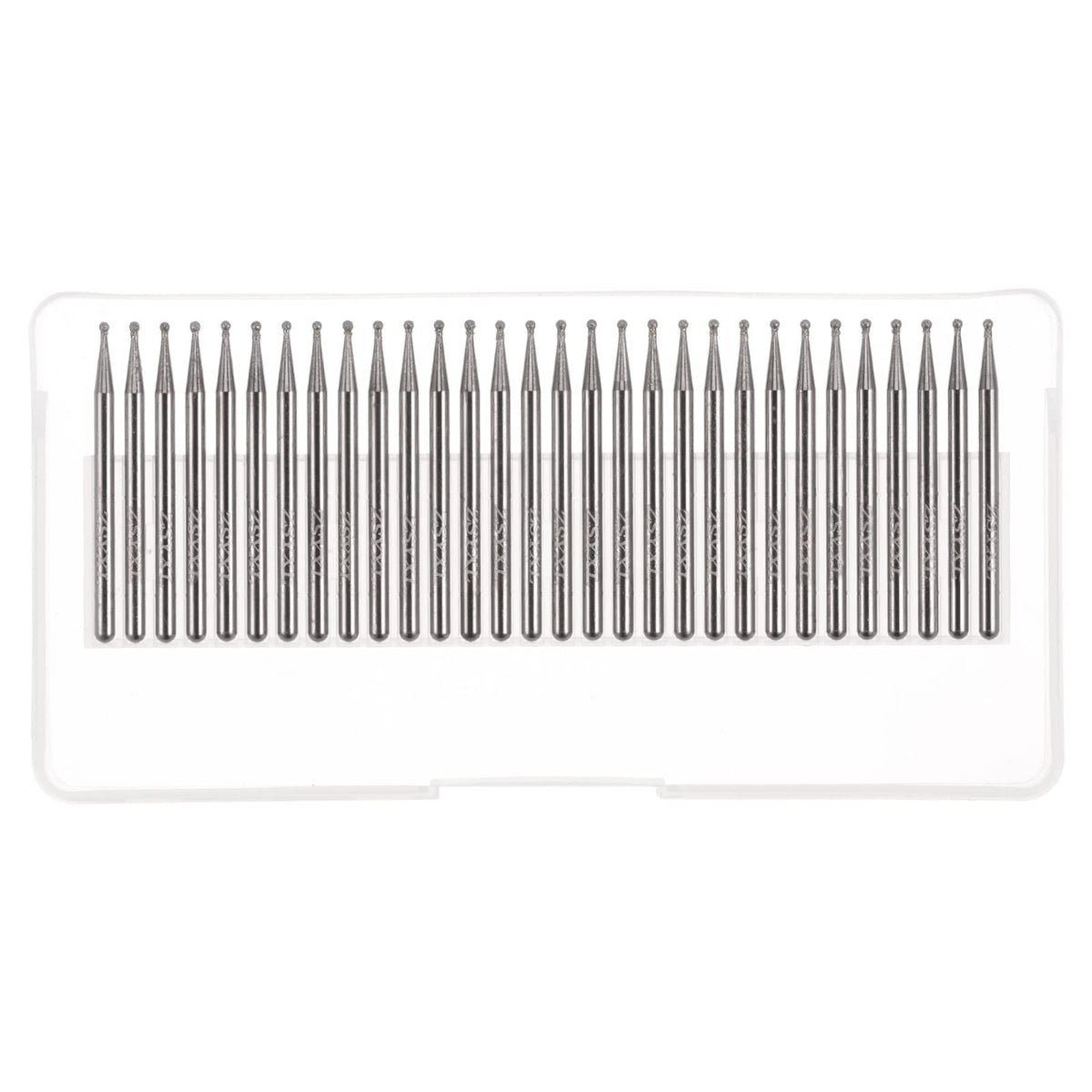 HARFINGTON 30pcs Diamond Grinding Burrs Carving Bits 1.5mm Ball Shape Head Mounted Point 1/8 Shank for Rotary Tool