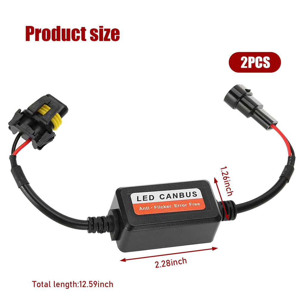ZBGUN 2 PCS H13/9008 Car LED Bulb CANBUS Decoder, Multifunction IP67 Waterproof Plug Play Radio Interference Decoder Resistor, Fault Elimination Repair Accessories, Suitable for Most Models (Black)