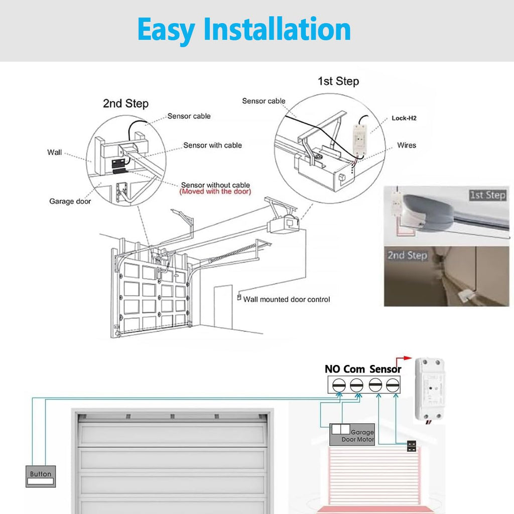 WiFi Smart Garage Door Opener, Universal WiFi Remote Controller | Door Left Open Alert, Smart Life APP Remote