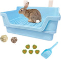 Large Rabbit Litter Box Deep Bunny Corner Toilet Box Double-Deck Small Animal Potty Trainer with Hooks for Adult