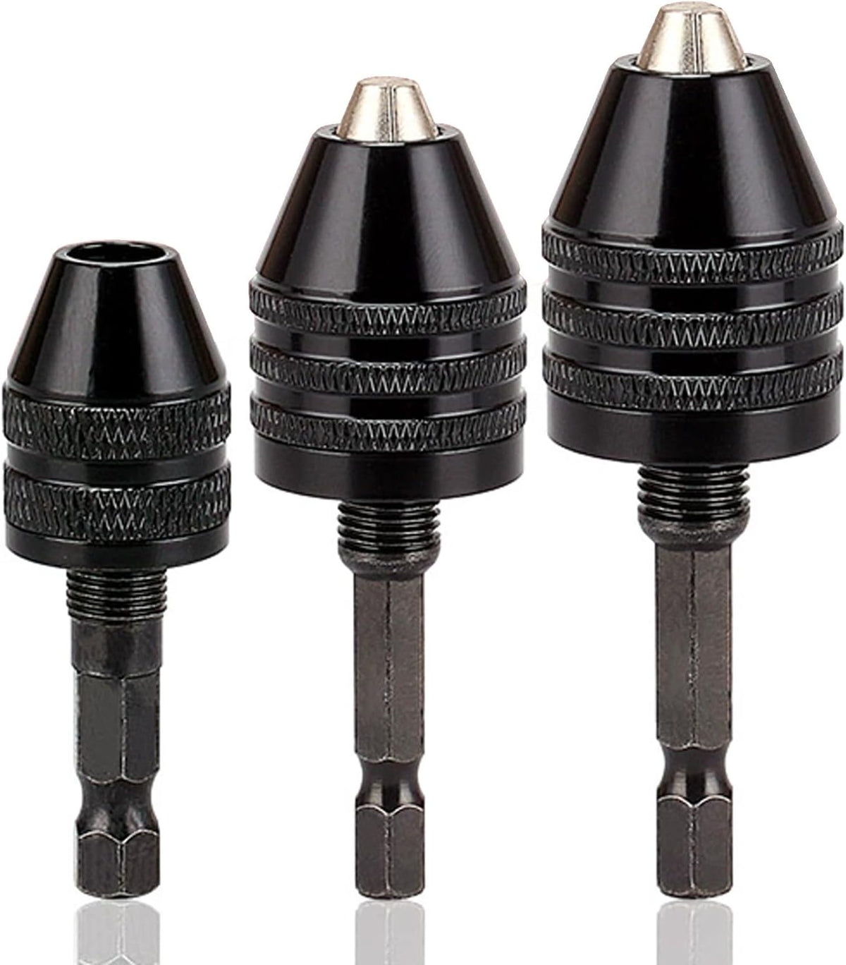 Resze Keyless Drill Chuck Adapter - 3Pcs Drill Chuck for Impact Driver