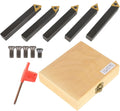 findmall 5Pcs 1/2 Inch Indexable Carbide Lathe Turning Tool Holder