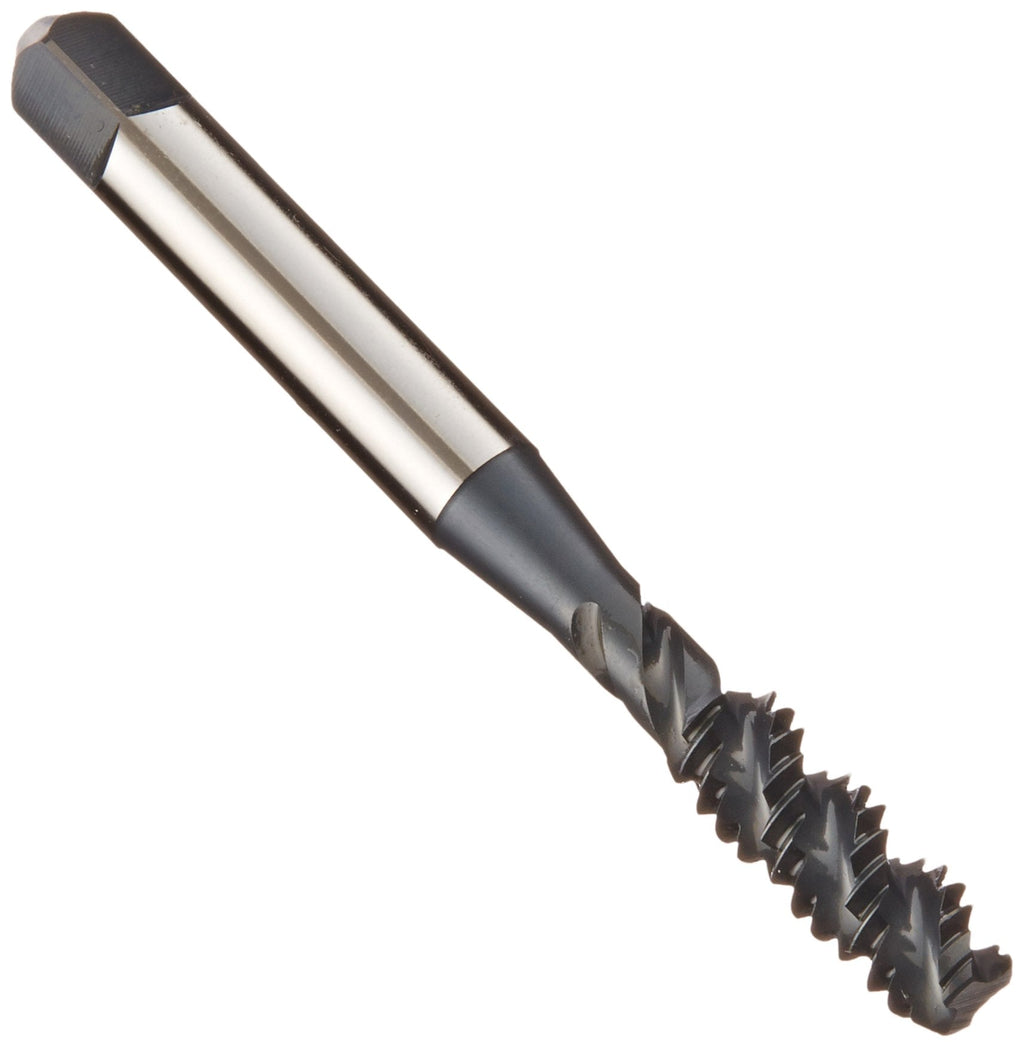 YG-1 - F4403 F4 Series Vanadium Alloy HSS Spiral Flute Tap, Steam Oxide, Round Shank with Square End, Bottoming Chamfer, 1/4"-20 Thread Size, H3 Tolerance