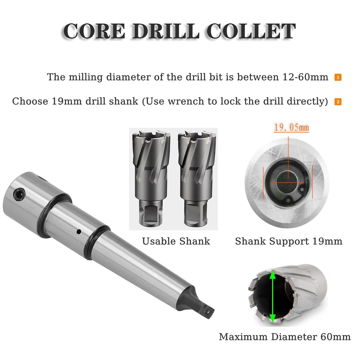 Annular Cutters Arbor, MT3 to 3/4" Weldon Shank, Drill Press Extension Adapter (Morse Taper 3) for Magnetic/Radial/Bench/Lathe/Vertical Drill Machine