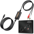 192kHz DAC Converter 7ft/2.1m Optical to RCA Cable | SPDIF to RCA Digital to Analog Converter for HDTVs Set-Top Boxes