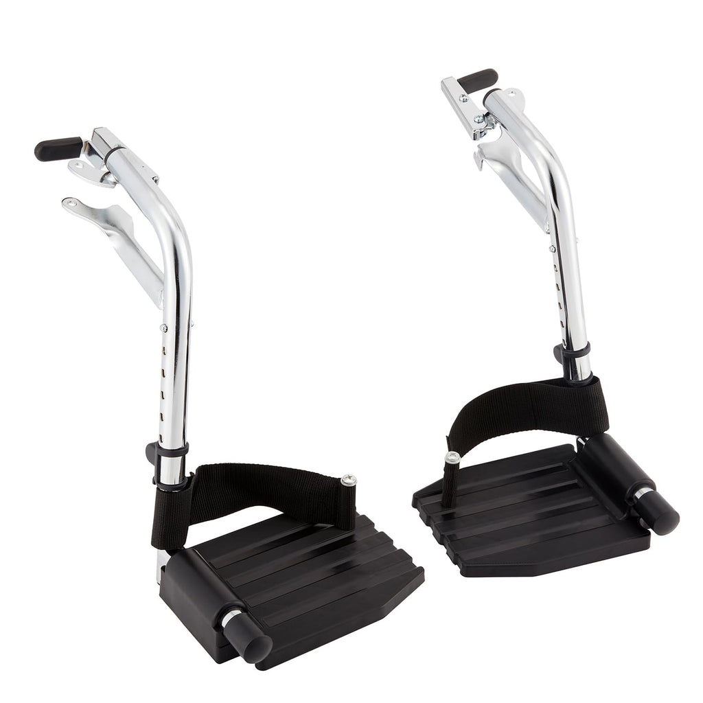 Invacare Wheelchair Legrest with Heel Loops & Swing-Away Design, Adjustable Footrest Length and Flip-Up Composite Footplate, Easy-to-Install, Compatible with Most US Wheelchairs & Transport Chairs