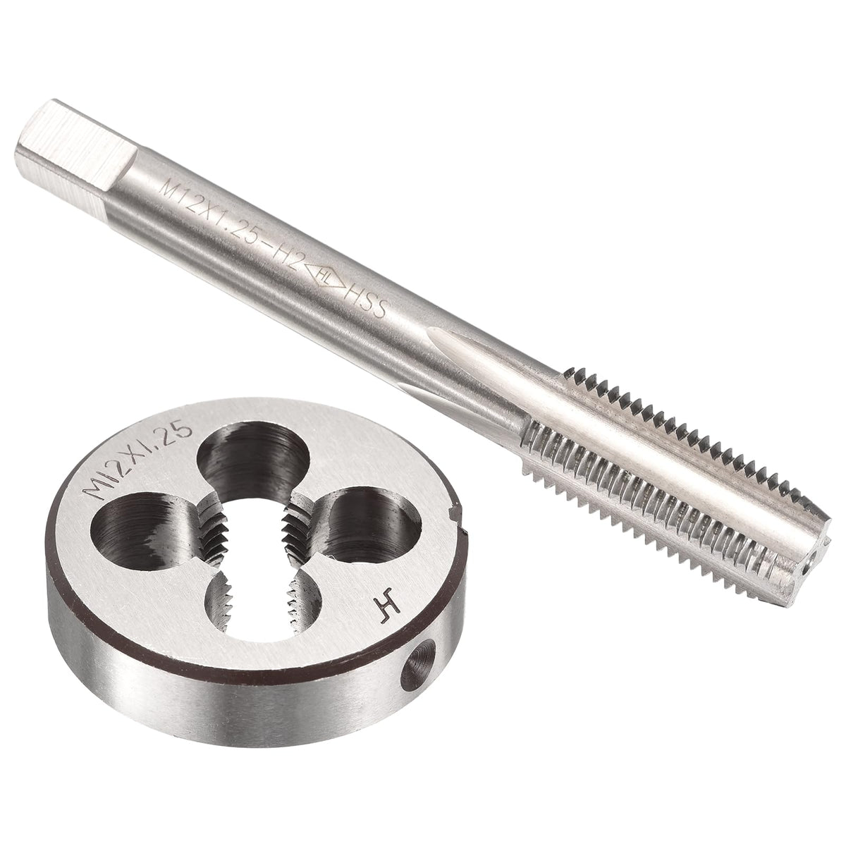 Workkyma M12x1.25 Tap and Die Set Metric M2 HSS Right Hand Threading Tool