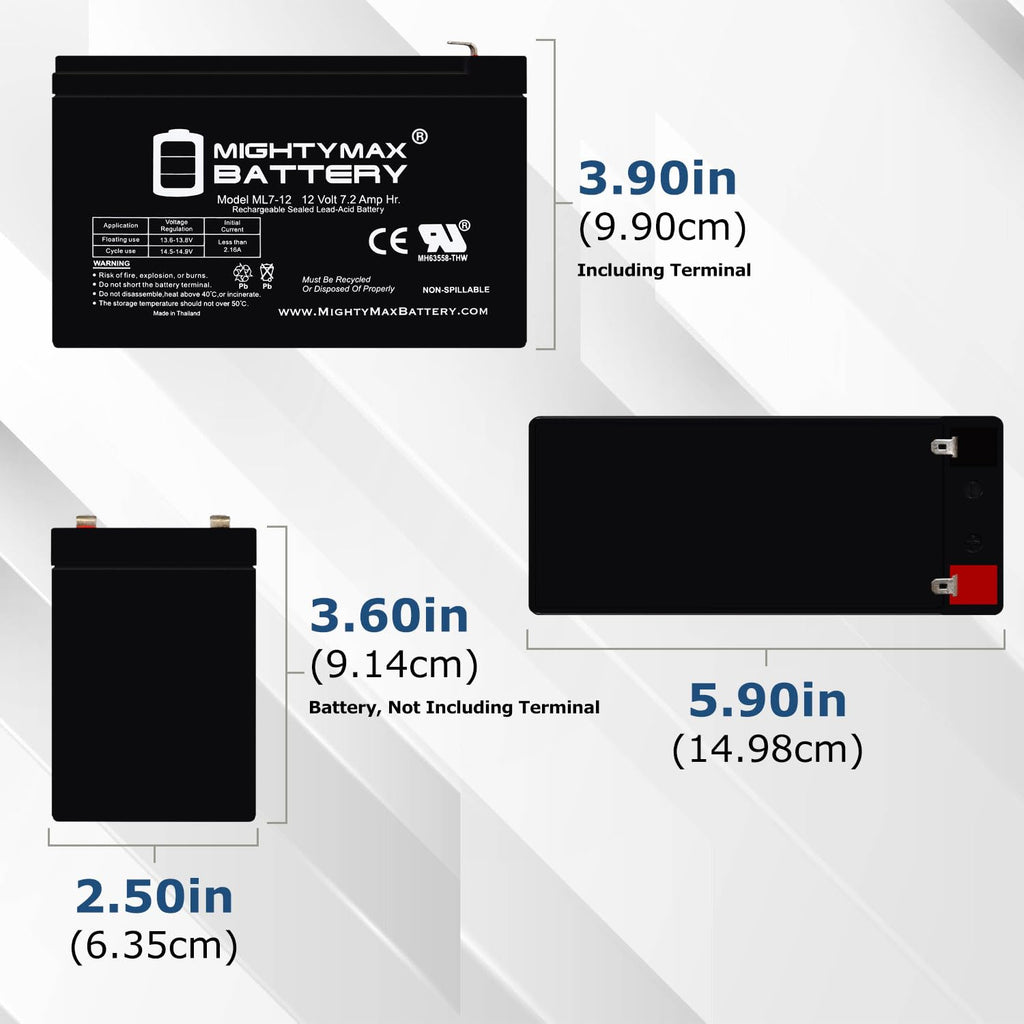 12V 7Ah SLA Replacement Battery Compatible With Razor MX350 DirtRocket