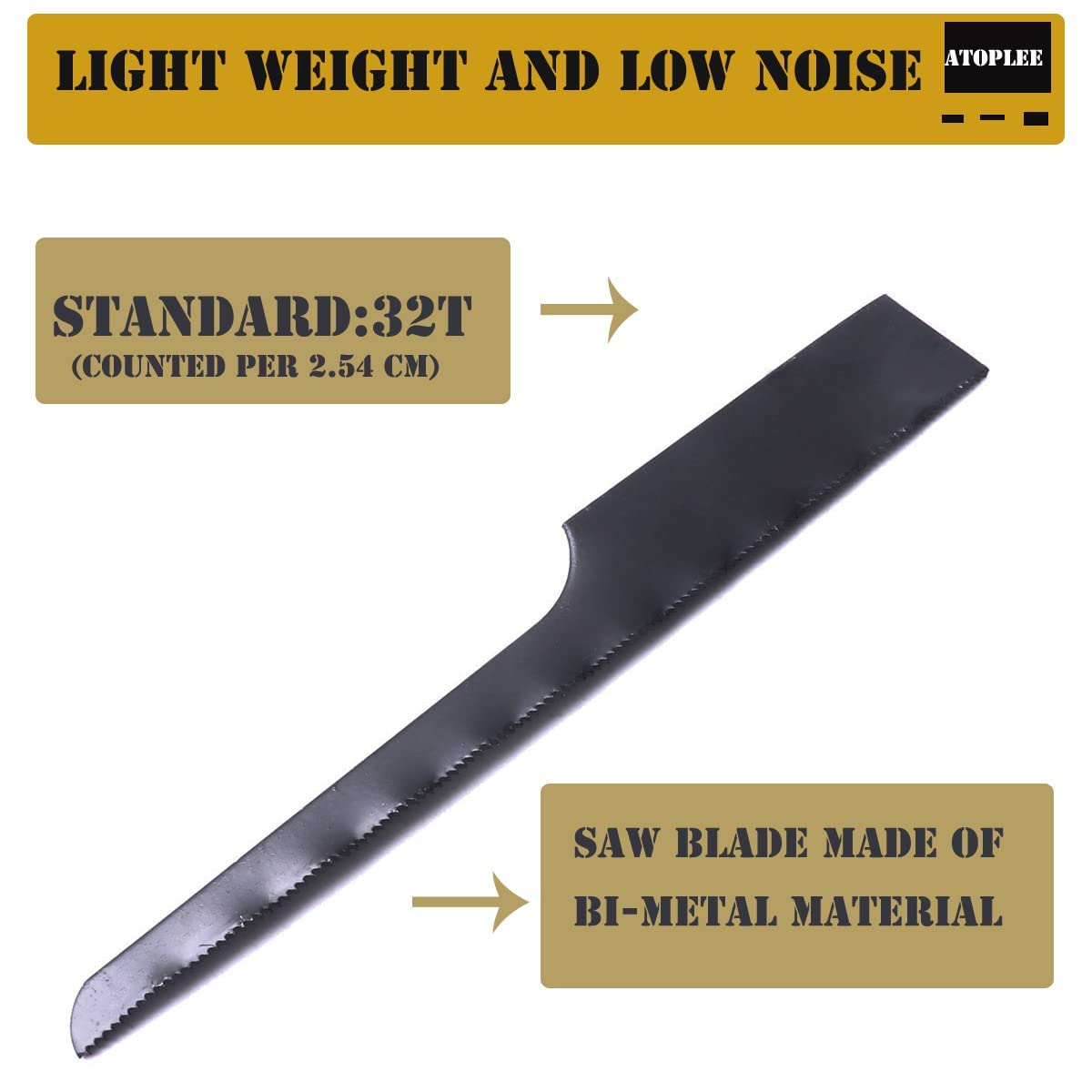 Atoplee 30pcs 18T&24T&32T Air Reciprocating Saw Blades, Bimetallic Reciprocating Air Body Saw Hacksaw Blades Tools