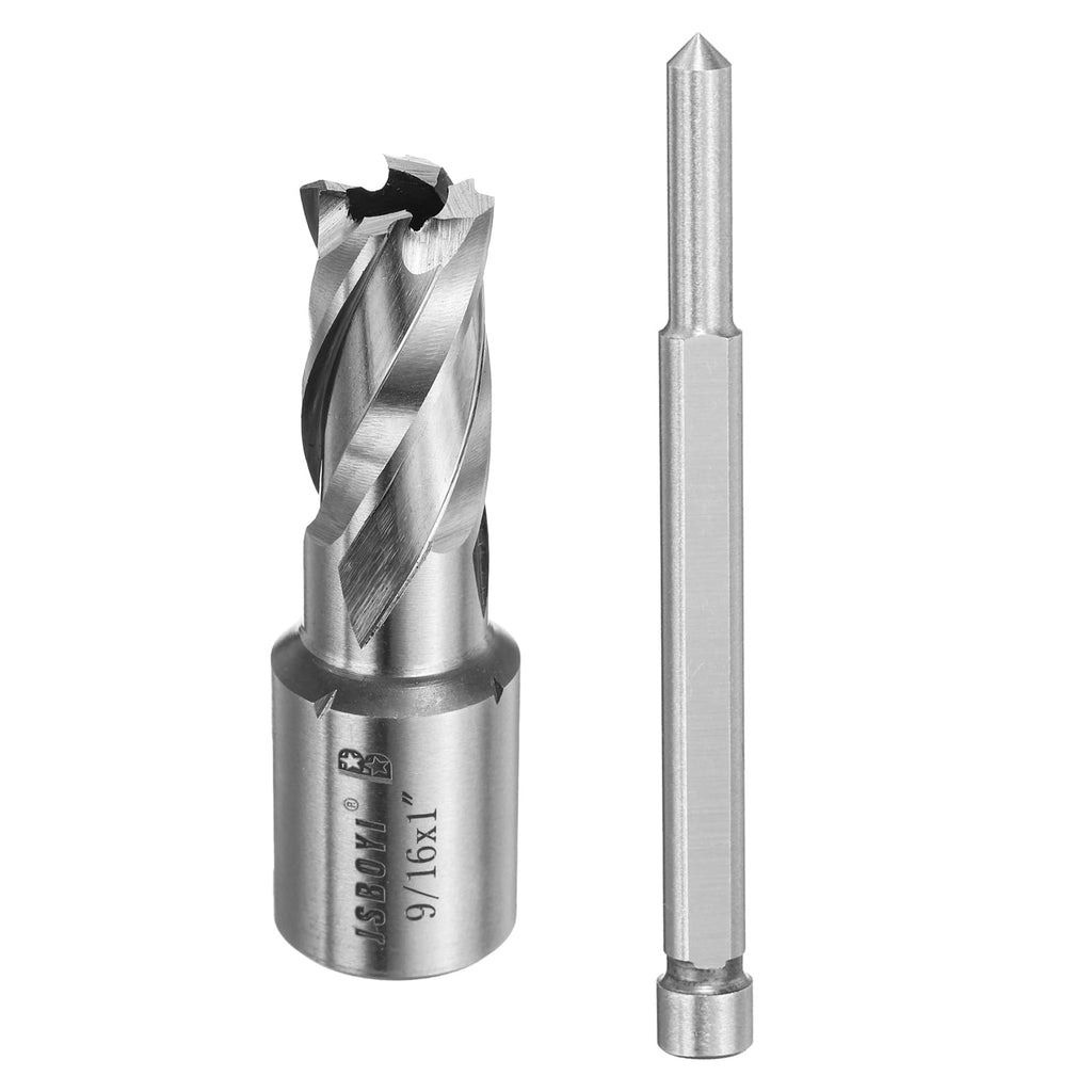 HARFINGTON Annular Cutter 9/16" Cutting Diameter Shank 3/4" with 1" Depth of Locating Pin M2 High-Speed Steel Drill Bit Annular Cutter for Standard Magnetic Drills Machine Tools Mills