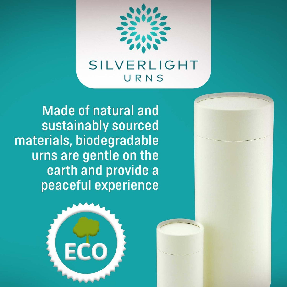 Ocean Sunset Scattering Tube, Biodegradable Cremation Urn for Ashes, Adult Sized Cremation Urn, 12.5 Inches High