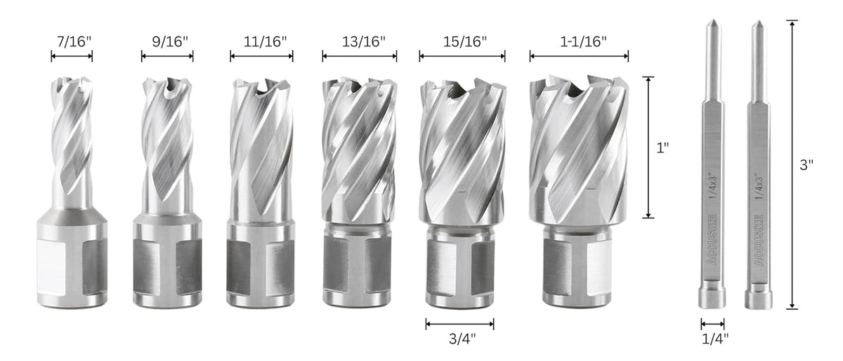 Accusize HSS Annular Cutter Set, HCS1-0000