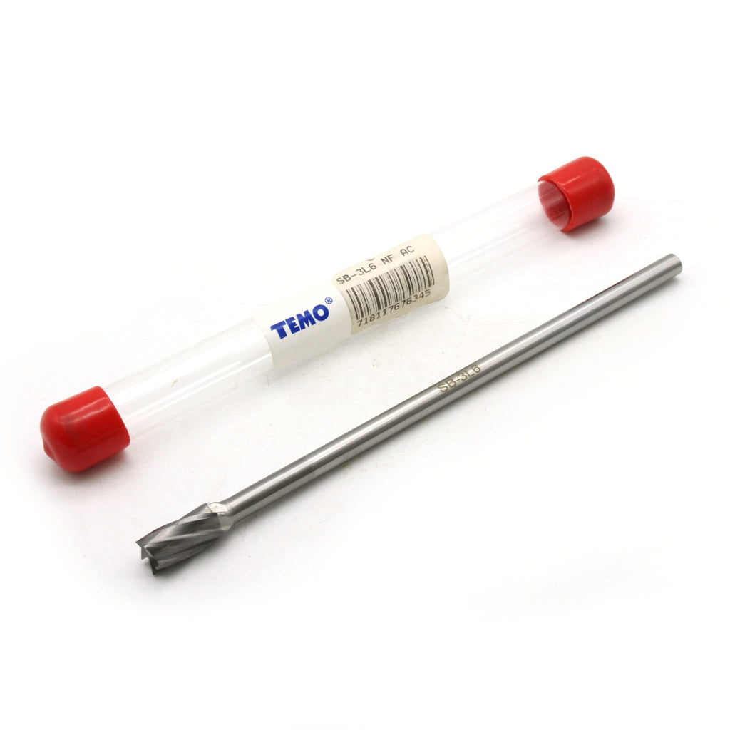 TEMO SB-3L6 NF Aluminum Cut Carbide Rotary Burr File 3/8" Cyli 6" Long Shnk