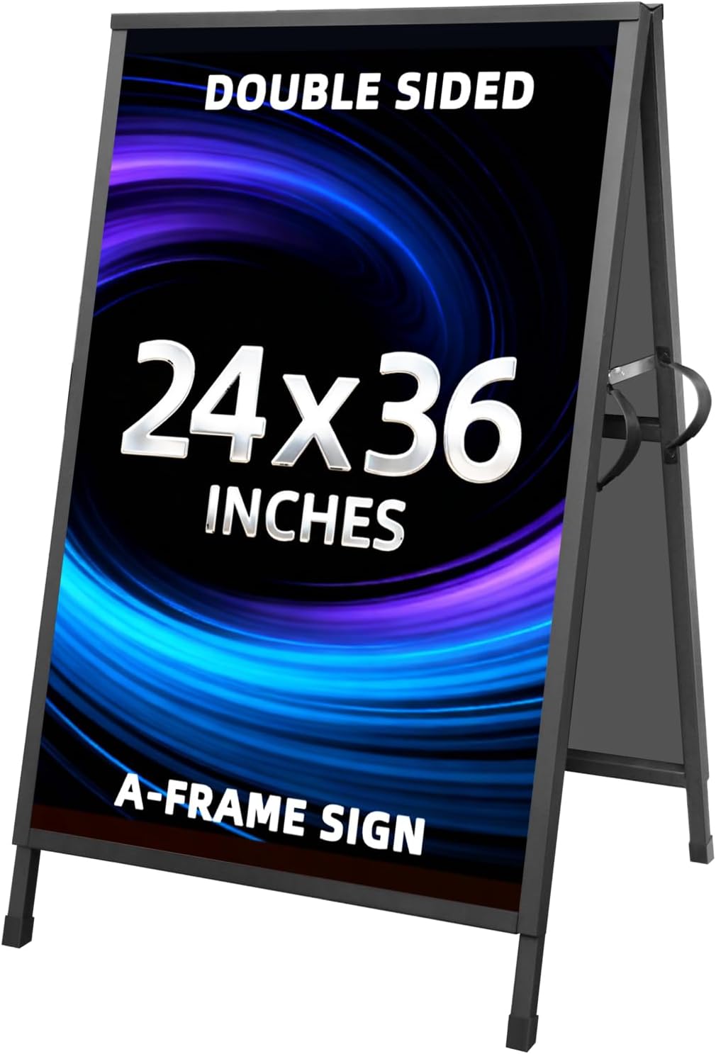 Heavy Duty Slide-in Folding A Frame Sign Sandwich Board Sidewalk Sign 24x36Inch Coated Steel Metal Double-Sided