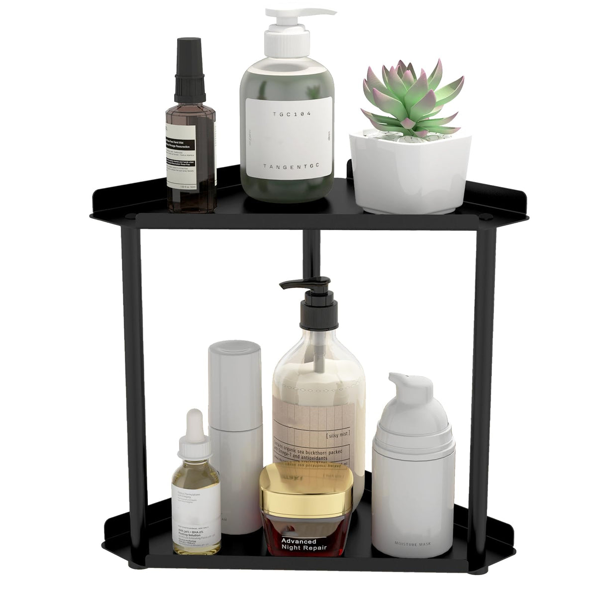 2 Tier Bathroom Counter Organizer, Vanity Organizer Corner Shelf