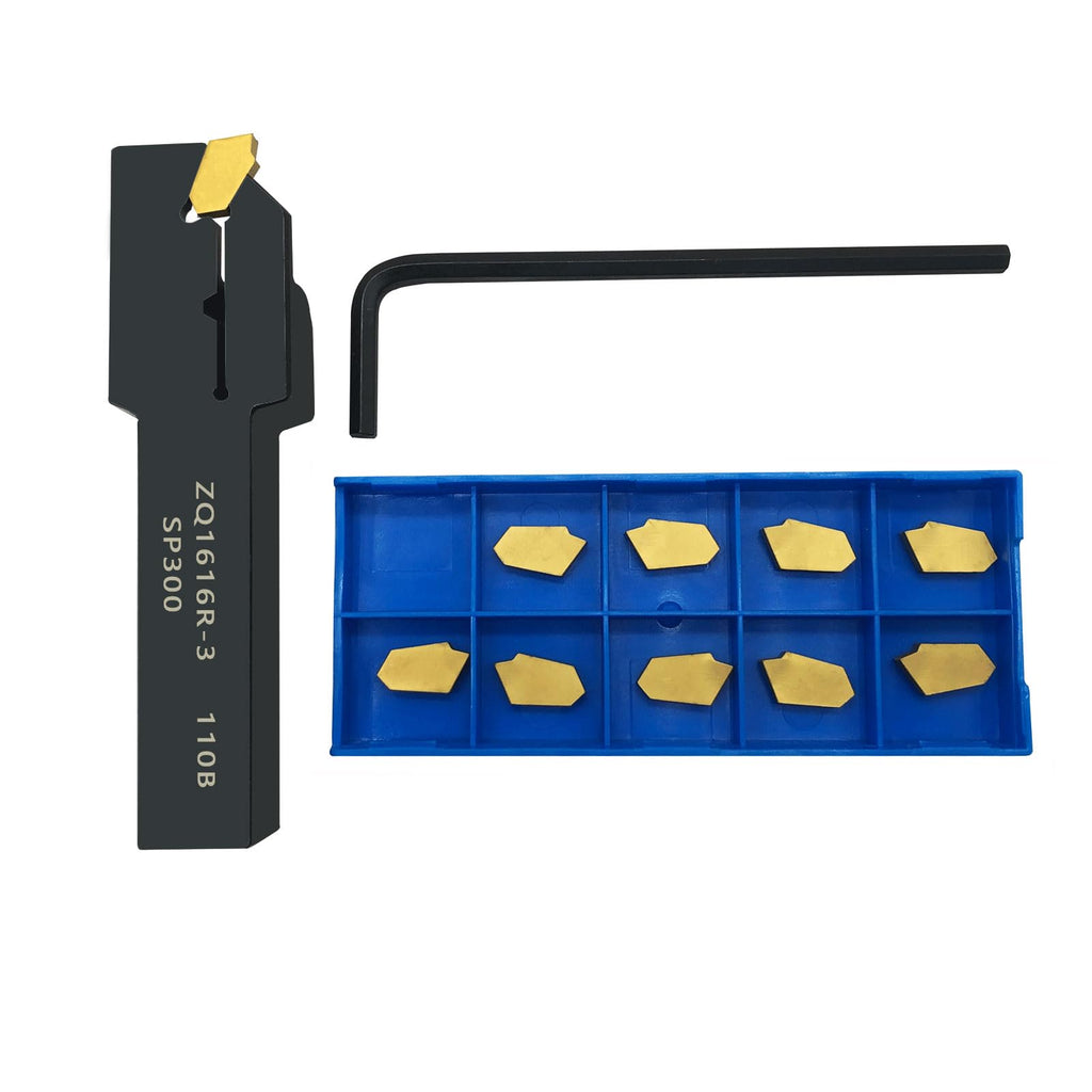 Zouzmin 5/8 Shank ZQ1616R‑3 Grooving Holder with SP300 Carbide Inserts