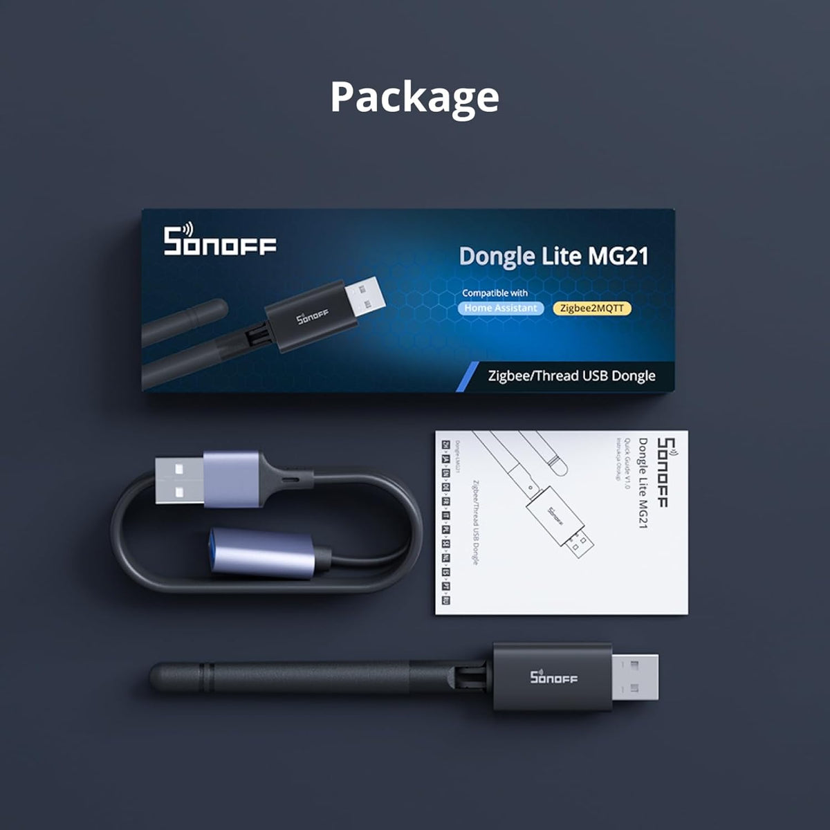 Zigbee 3.0 & Thread Dongle Lite (EFR32MG21) | USB Stick Coordinator for Home Assistant & Zigbee2MQTT | Compact