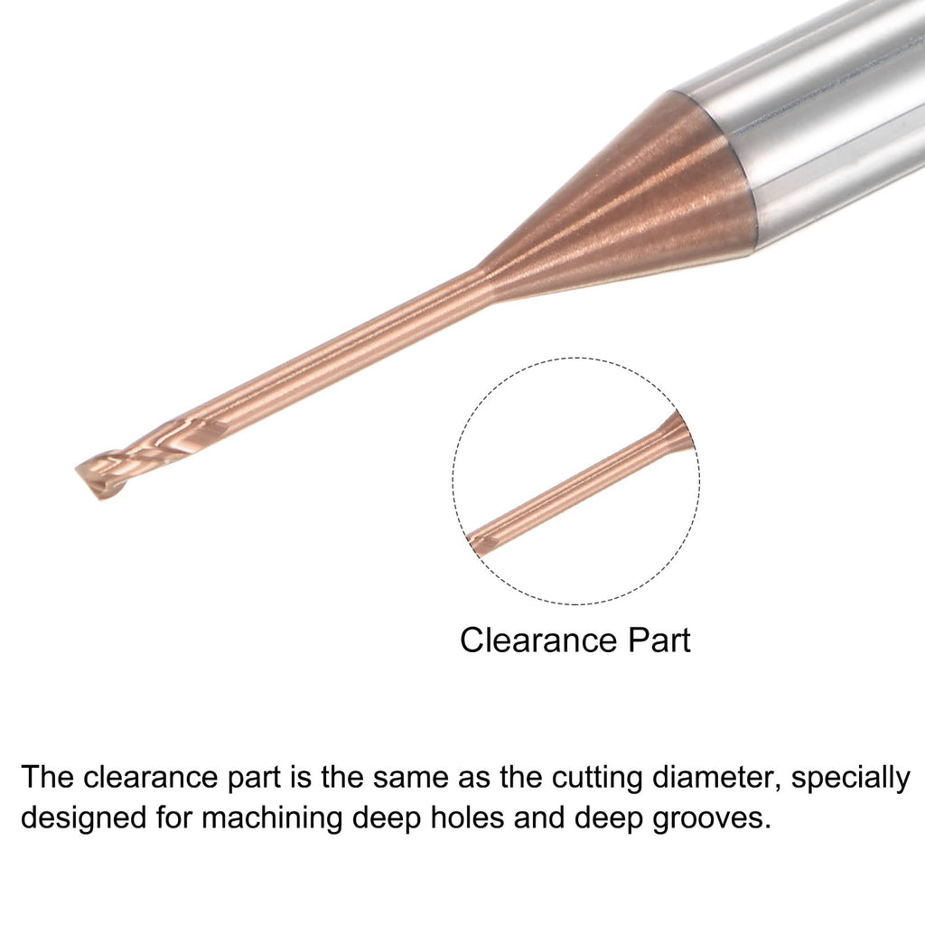 uxcell Square Nose End Mill, 1mm Solid Carbide AlTiSin Coated Long Reach CNC Router Bits 2 Flutes Milling Cutter with Extended Neck, 12mm Cutting Length 4mm Shank