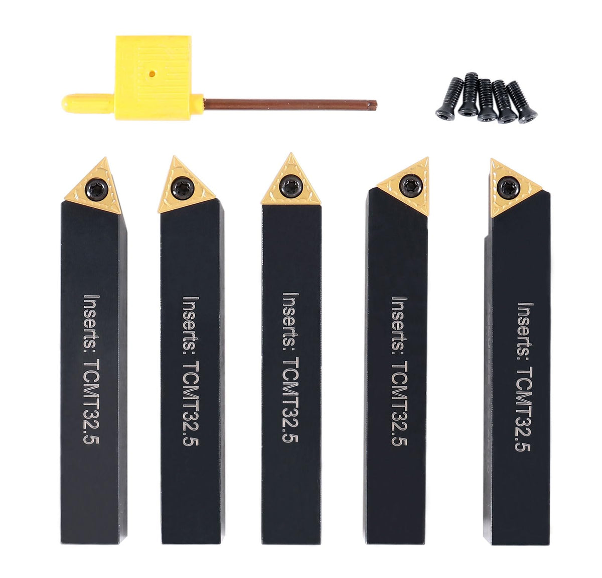 Accusize Industrial Tools 5/8'' 5 Pc Indexable Turning Tool Set, 2380-5102