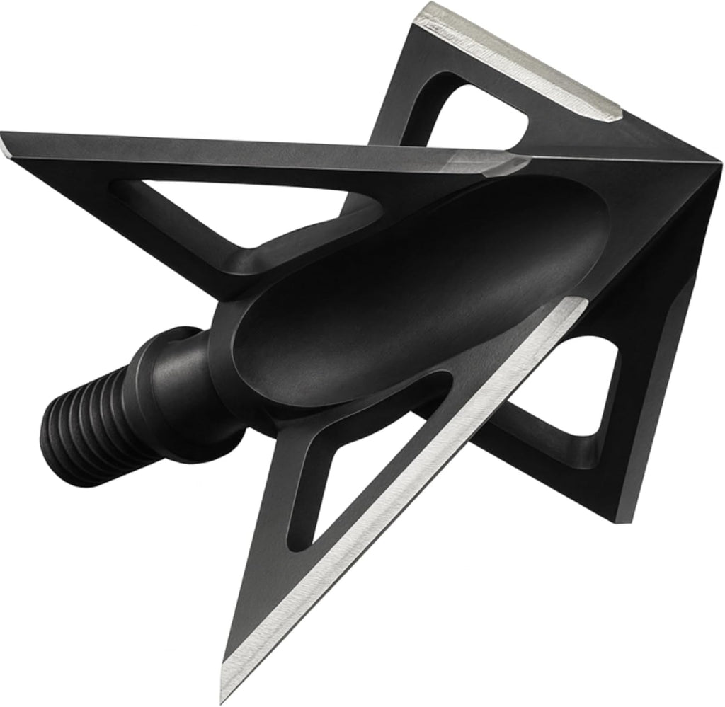 XL Vented 100/125 Grain Broadhead – 100% USA Made – One-Piece Solid Steel - Fixed Blade Broadhead for Compound Bow &