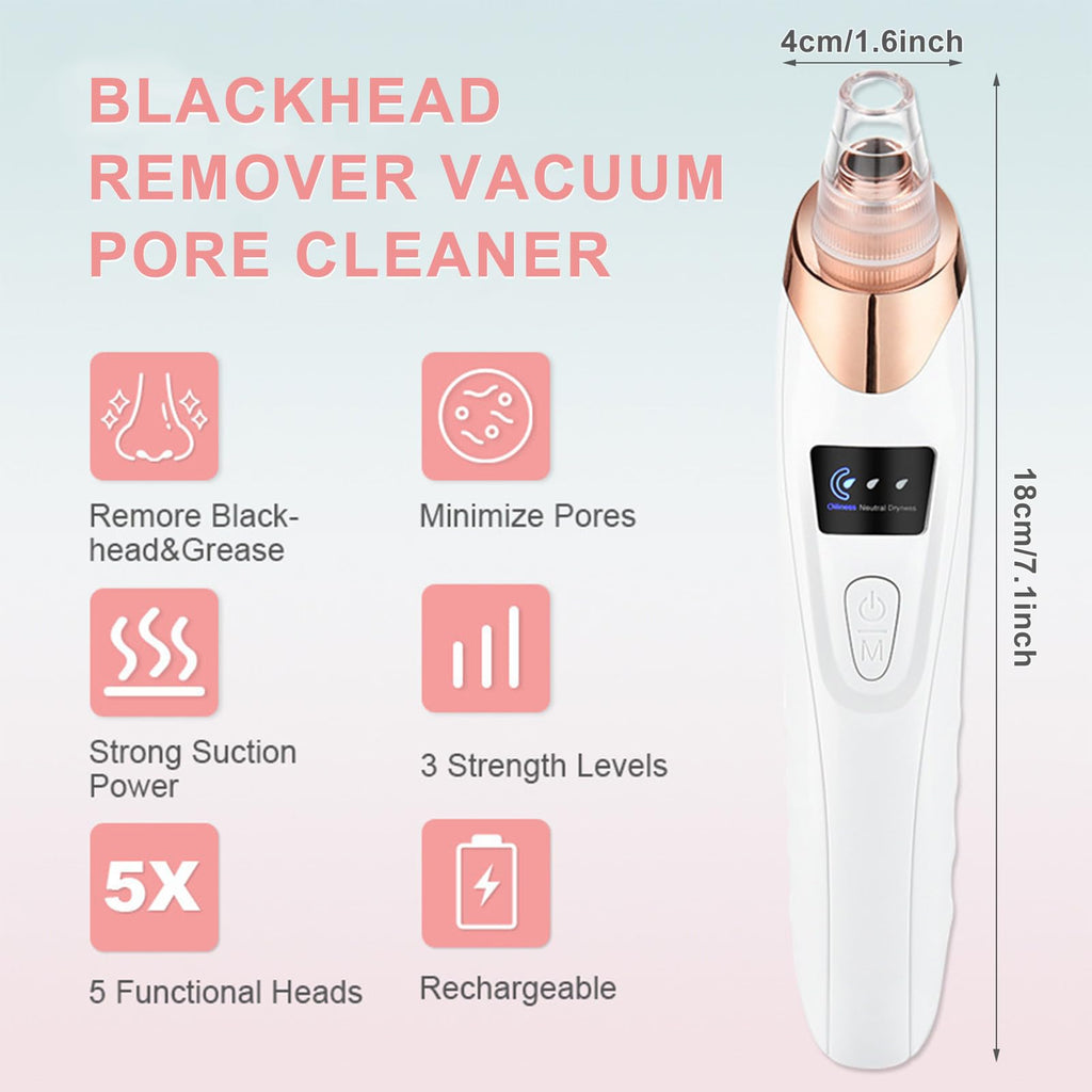 2026 Blackhead Vacuum, Pore Vacuum,Rechargeable Black Head Remover for Face