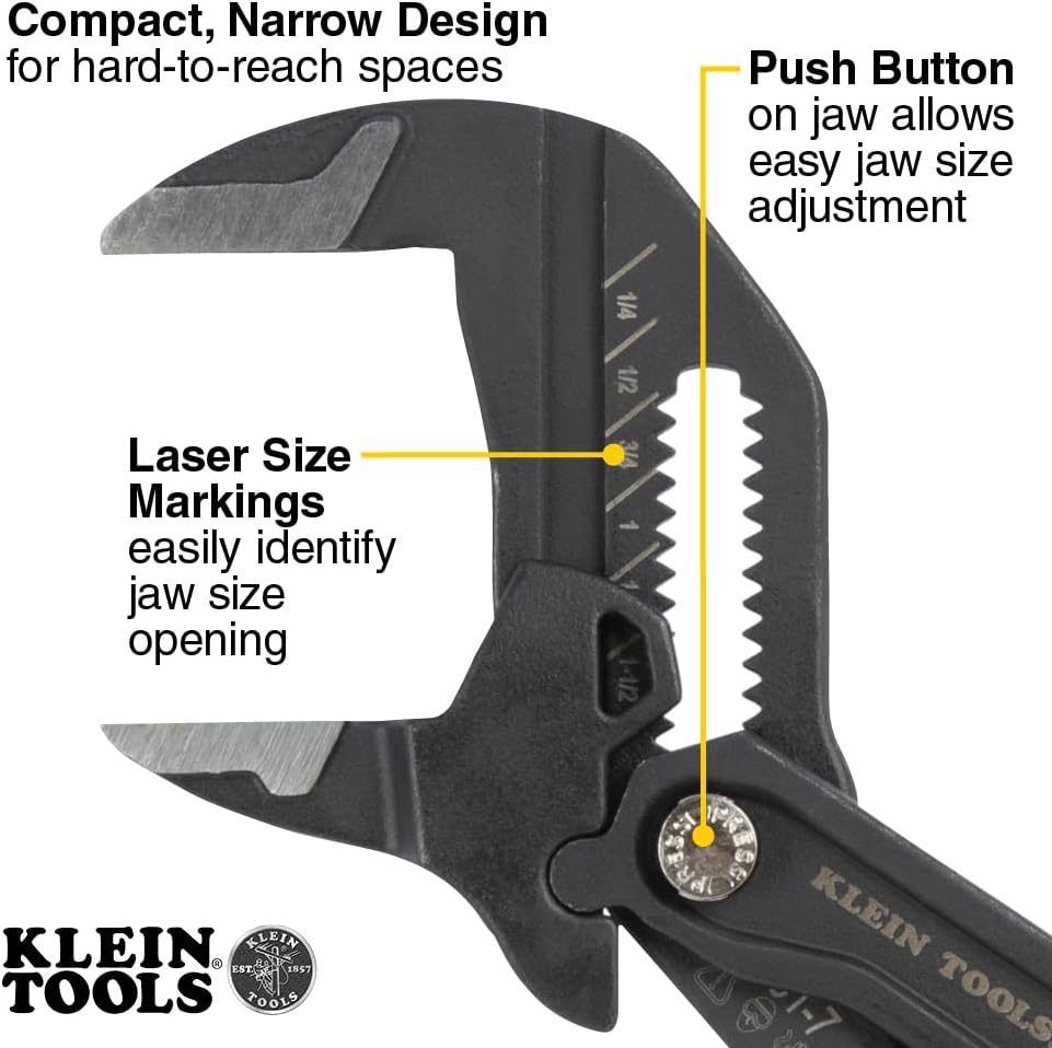 D53102KIT Adjustable Pliers Wrench Set, Compact High-Leverage Parallel Smooth Jaw Pliers, 7-Inch and 10-Inch, 2-Piece